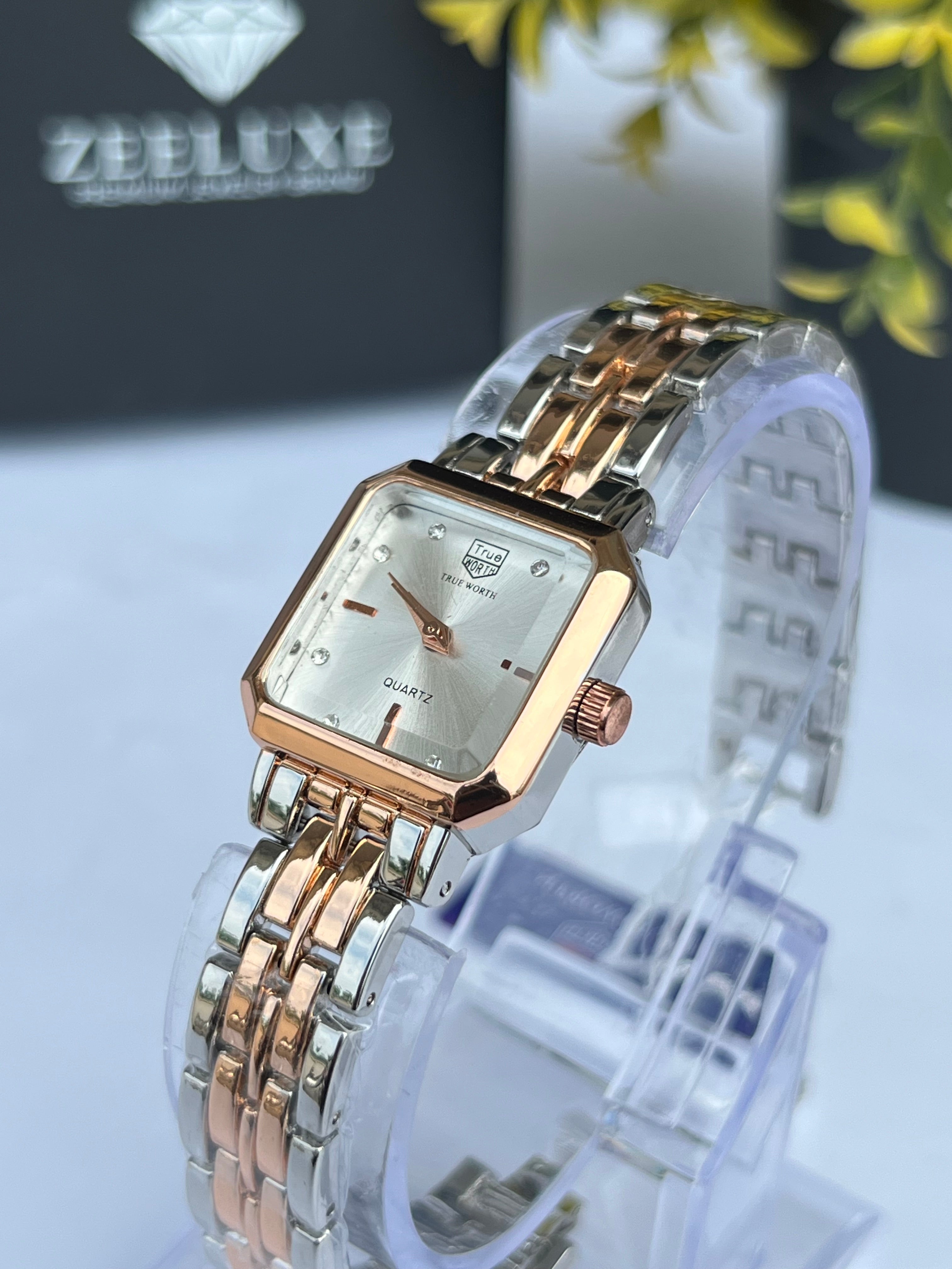 TRUE WORTH COPPER CHAIN WHITE DIAL WATCH
