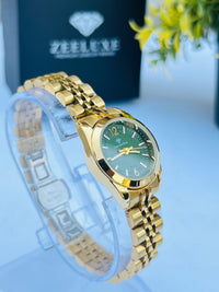 ORIGINAL DIAMOND GOLDEN CHAIN GREEN DIAL WATCH