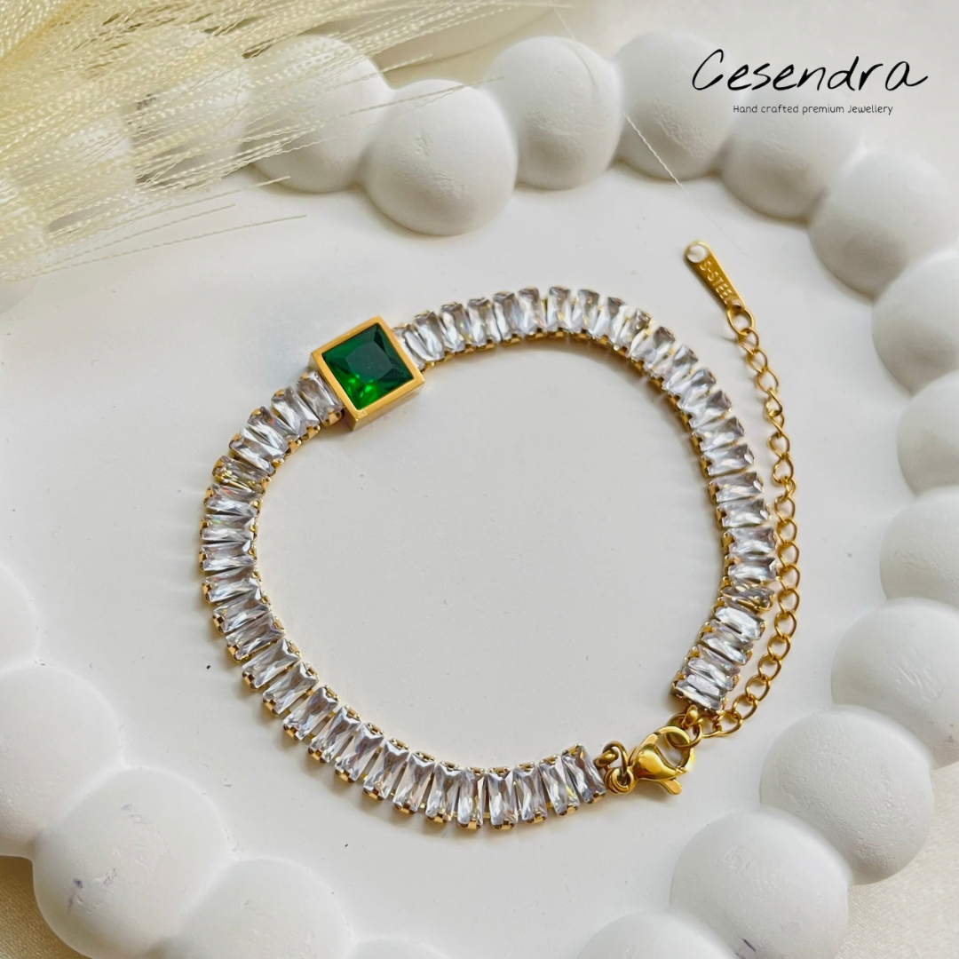 EMERALD GREEN STONE BRACELET