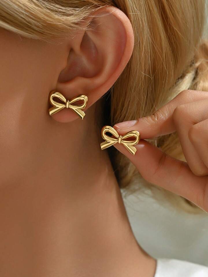 18K-GLD PLATED BOW EARRINGS