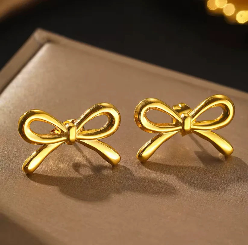 18K-GLD PLATED BOW EARRINGS
