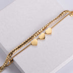 DOUBLE LAYER HEART BRACELET