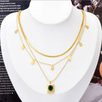 18K-GOLD PLATED TRIPLE LAYER NECKLACE