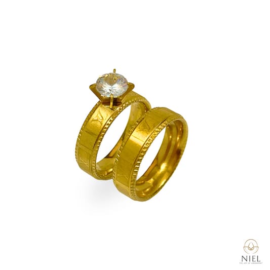 18K GOLD PLATED ROMAN DOUBLE RING