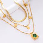 18K-GOLD PLATED TRIPLE LAYER NECKLACE