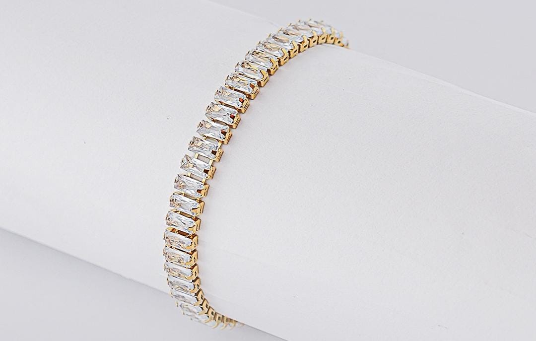CUBIC ZIRCONIA CHAIN BRACELET