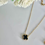 18K-GOLD PLATED NOIR CLOVER PENDENT