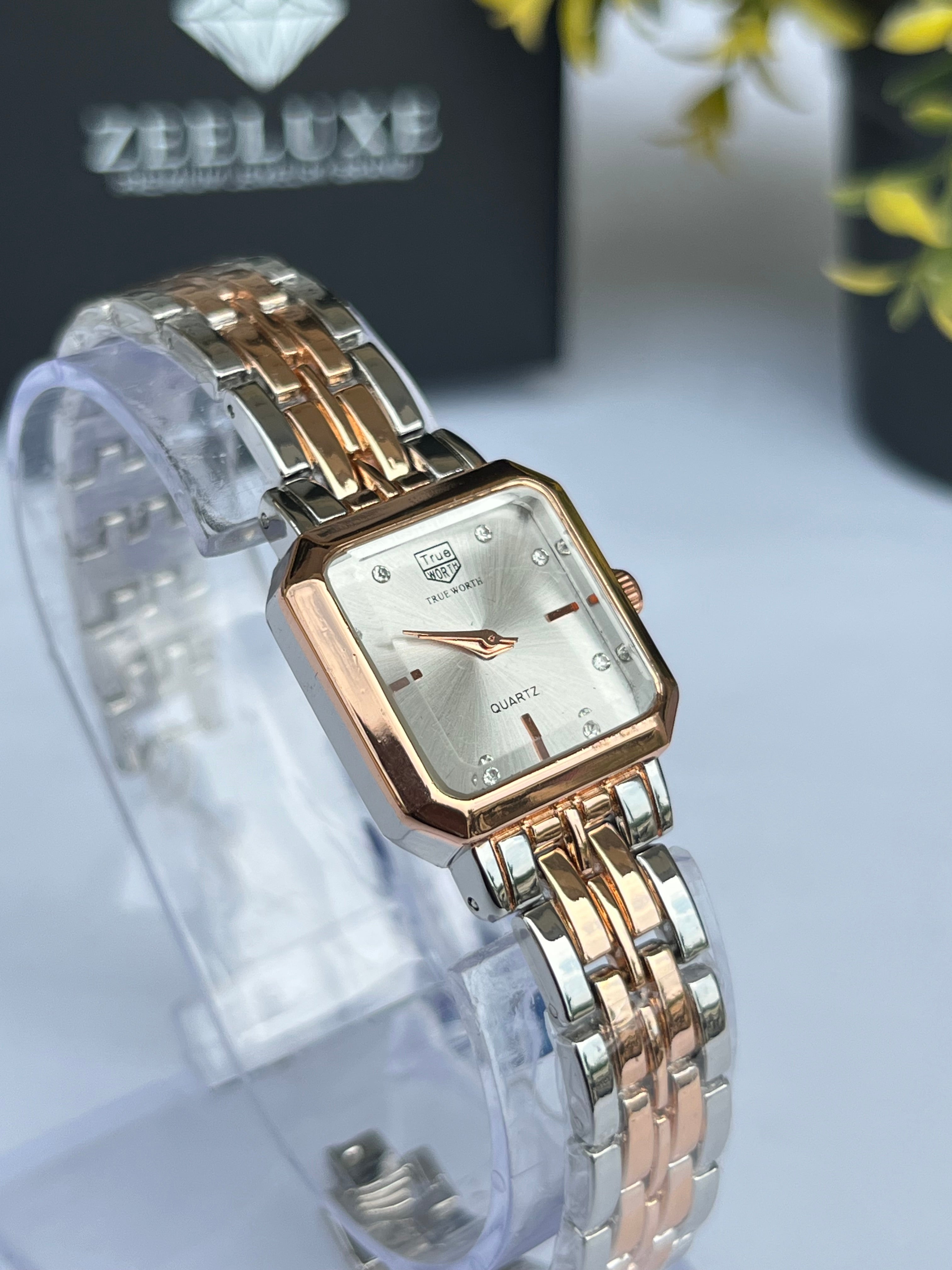 TRUE WORTH COPPER CHAIN WHITE DIAL WATCH