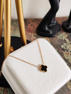 18K-GOLD PLATED NOIR CLOVER PENDENT