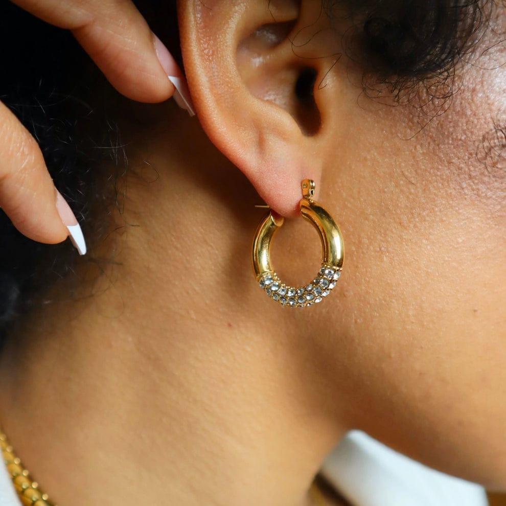 18K GOLD PLATED CIRCLE EARRINGS