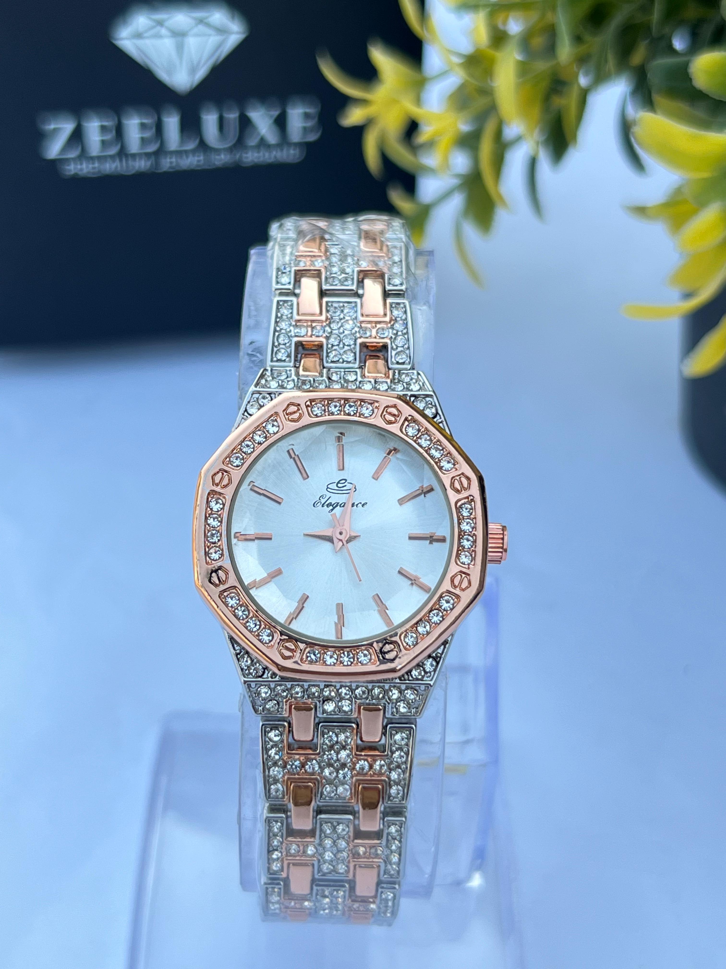 WOMEN'S COPPER ELEGANCE ROUND WHITE DIAL WATCH