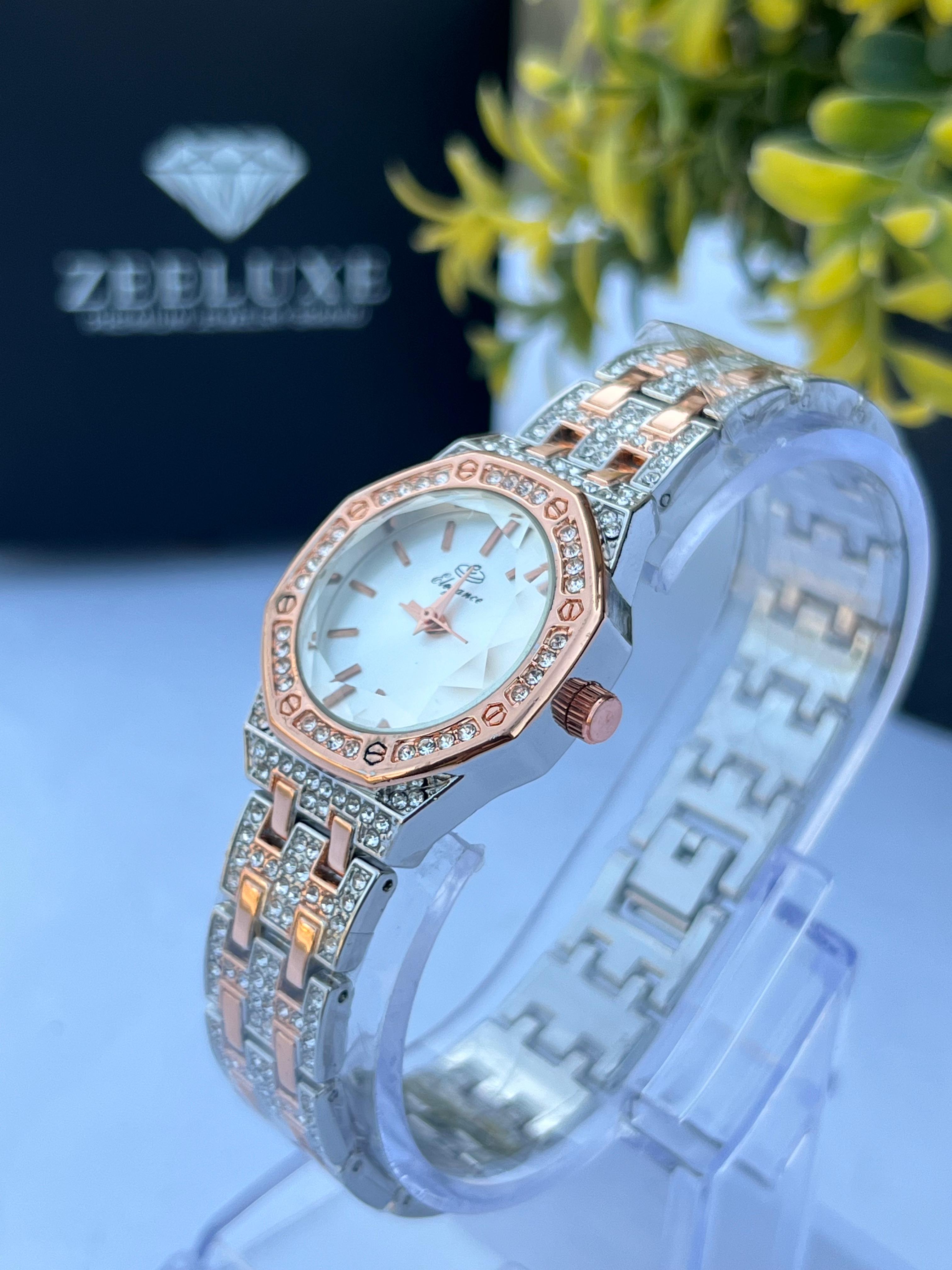 WOMEN'S COPPER ELEGANCE ROUND WHITE DIAL WATCH