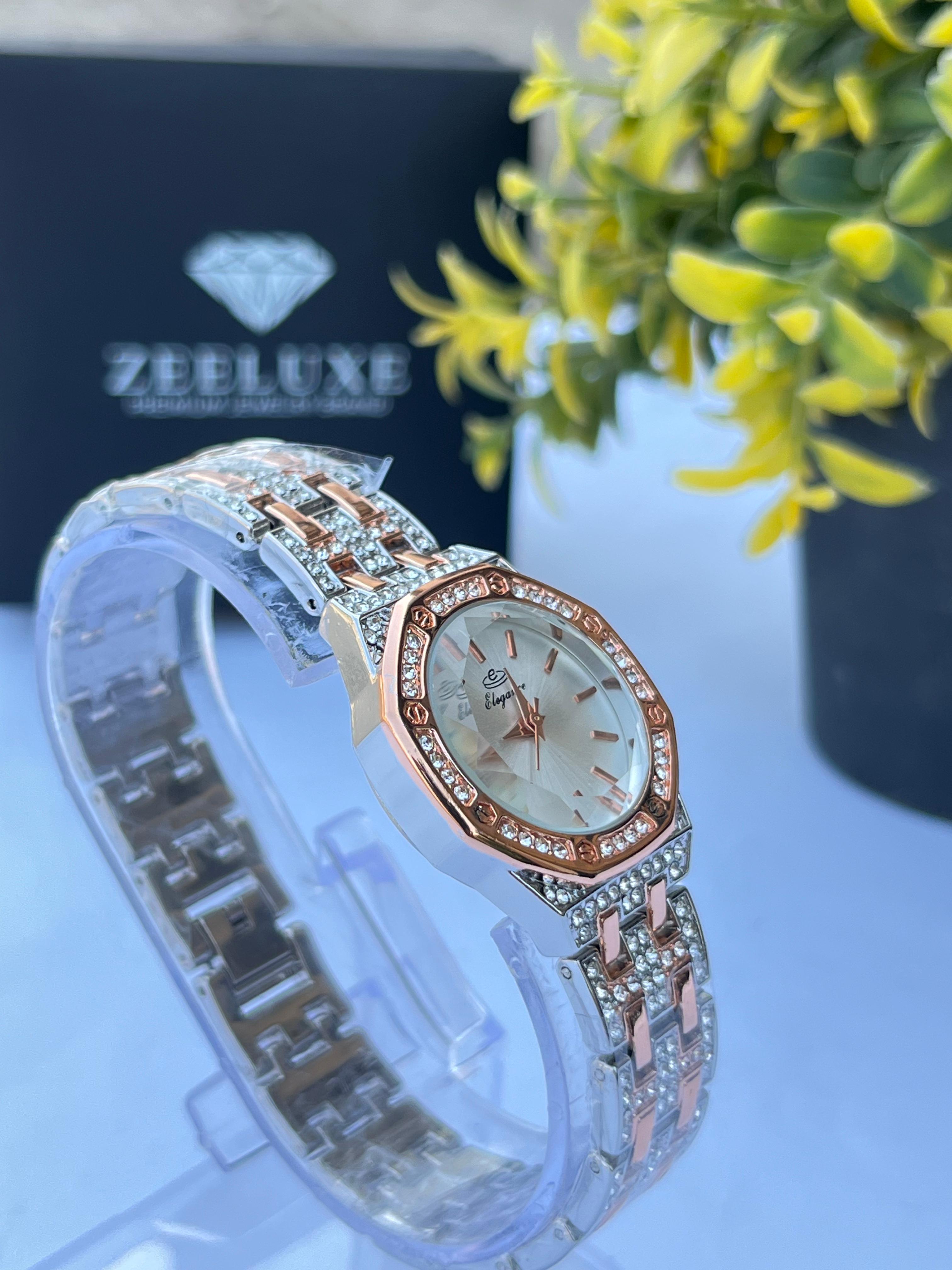 WOMEN'S COPPER ELEGANCE ROUND WHITE DIAL WATCH