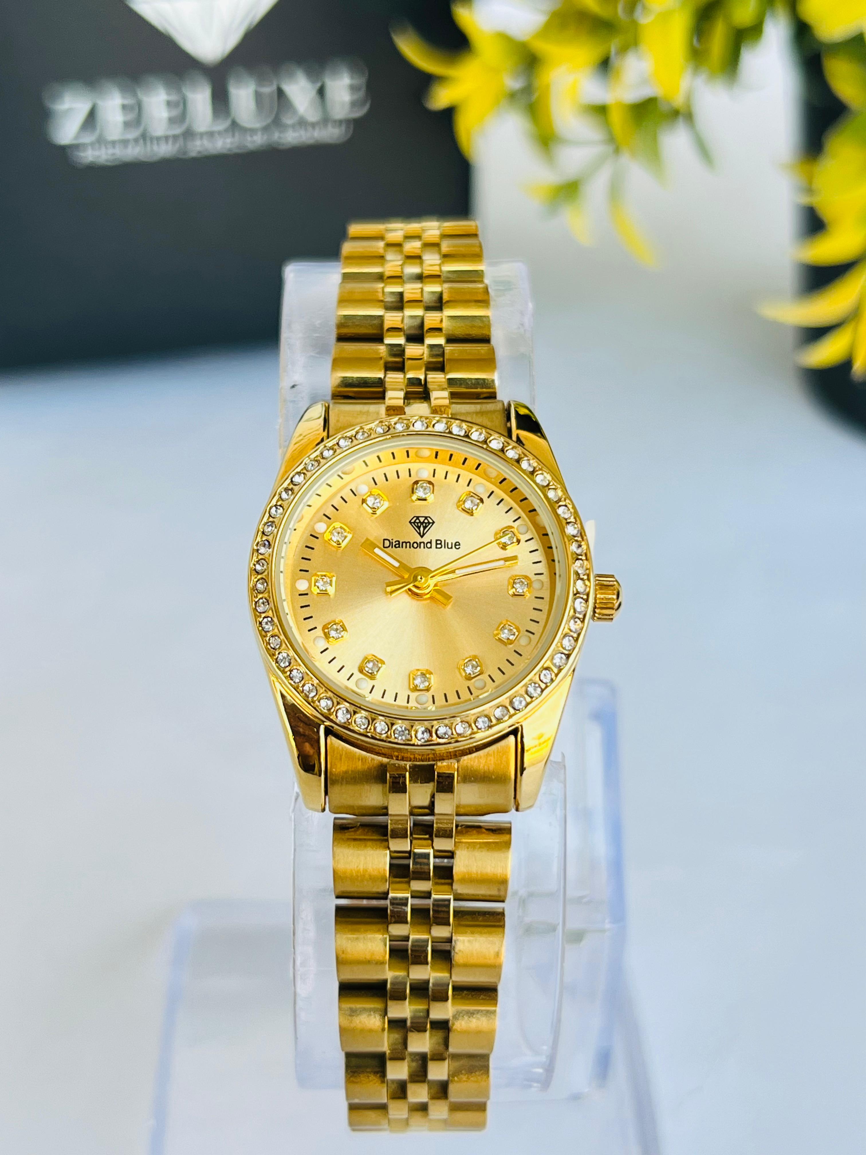 ORIGINAL DIAMOND GOLDEN CHAIN STAINLESS STEEL WATCH