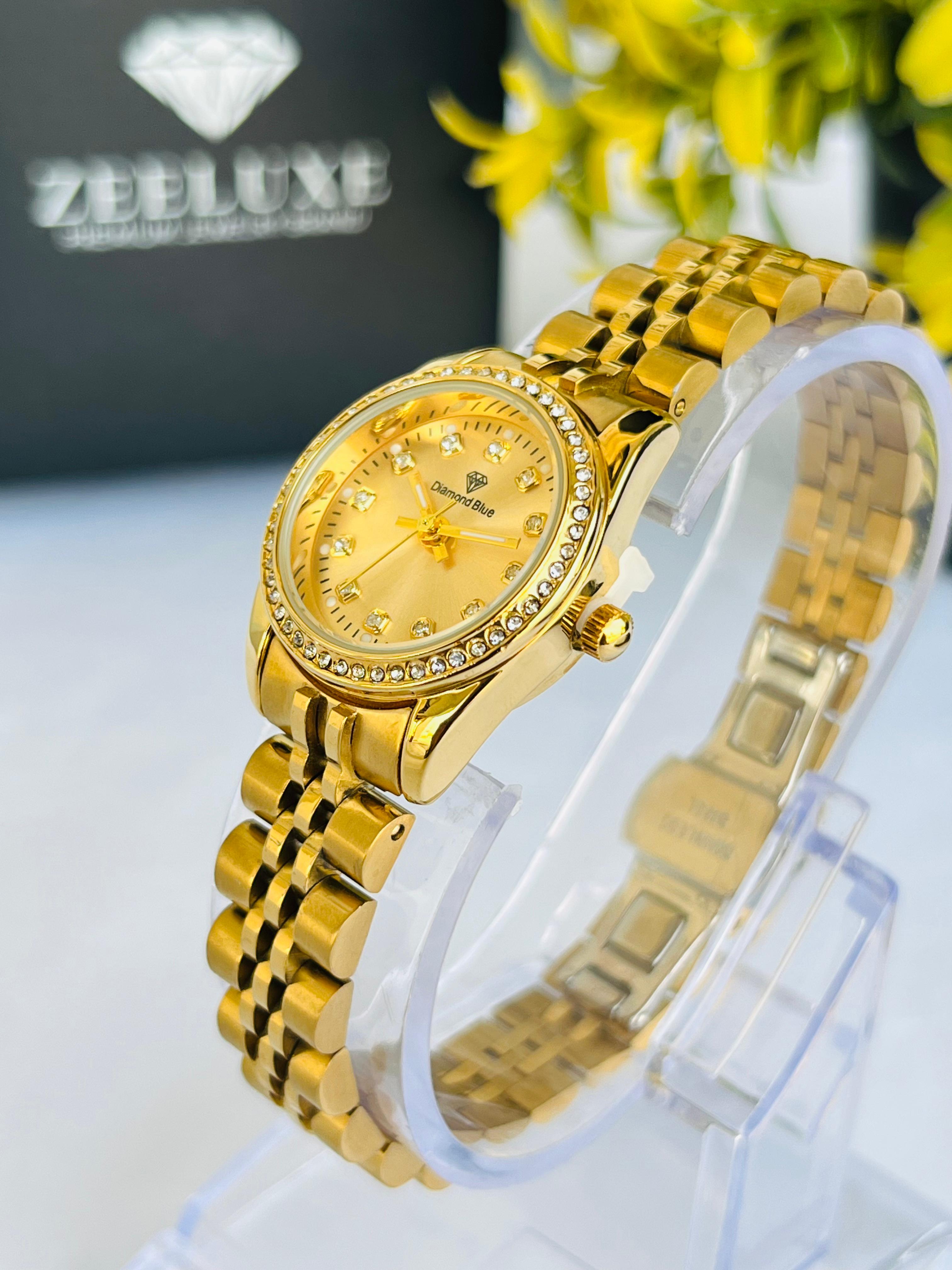 ORIGINAL DIAMOND GOLDEN CHAIN STAINLESS STEEL WATCH