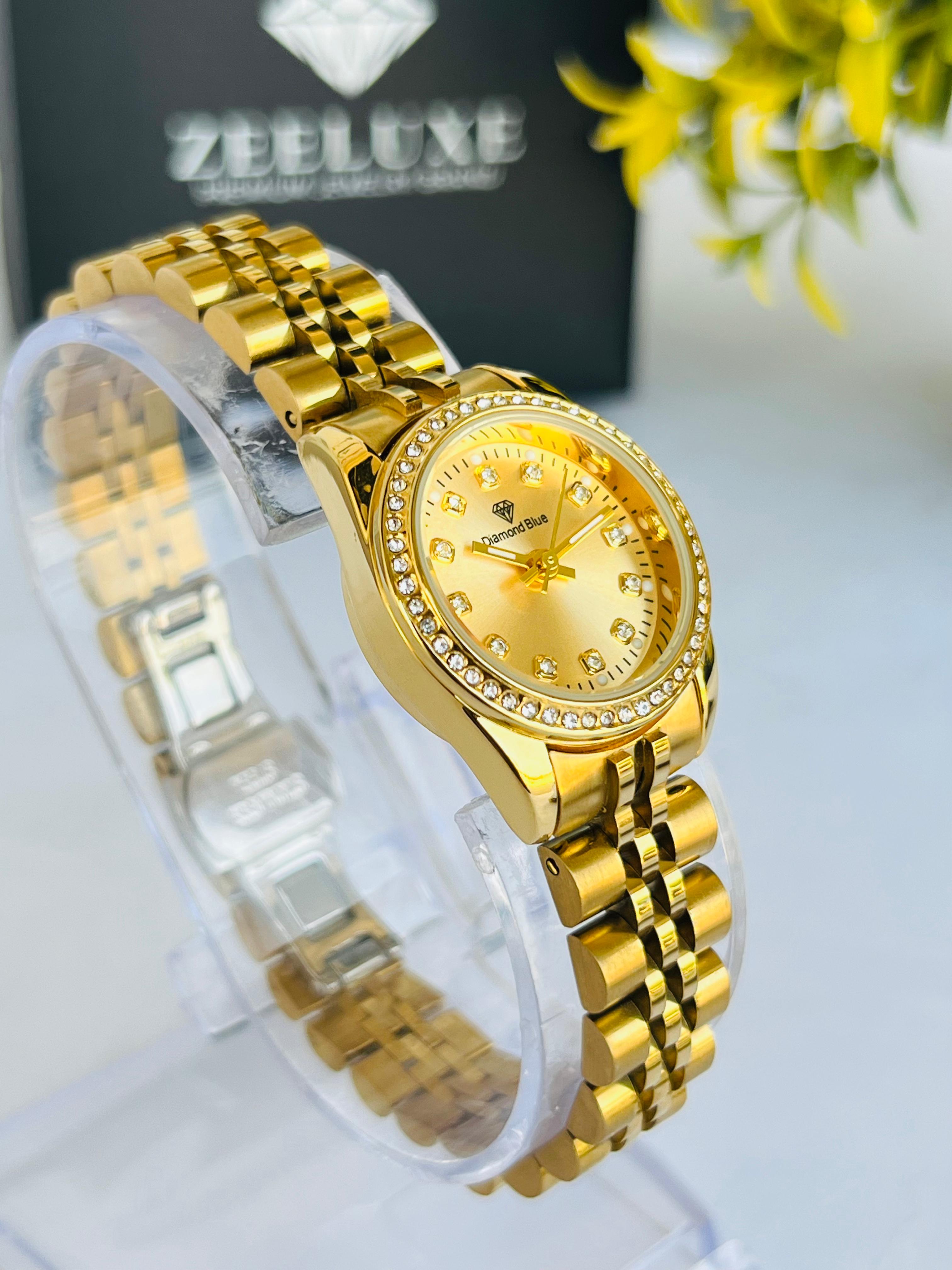ORIGINAL DIAMOND GOLDEN CHAIN STAINLESS STEEL WATCH