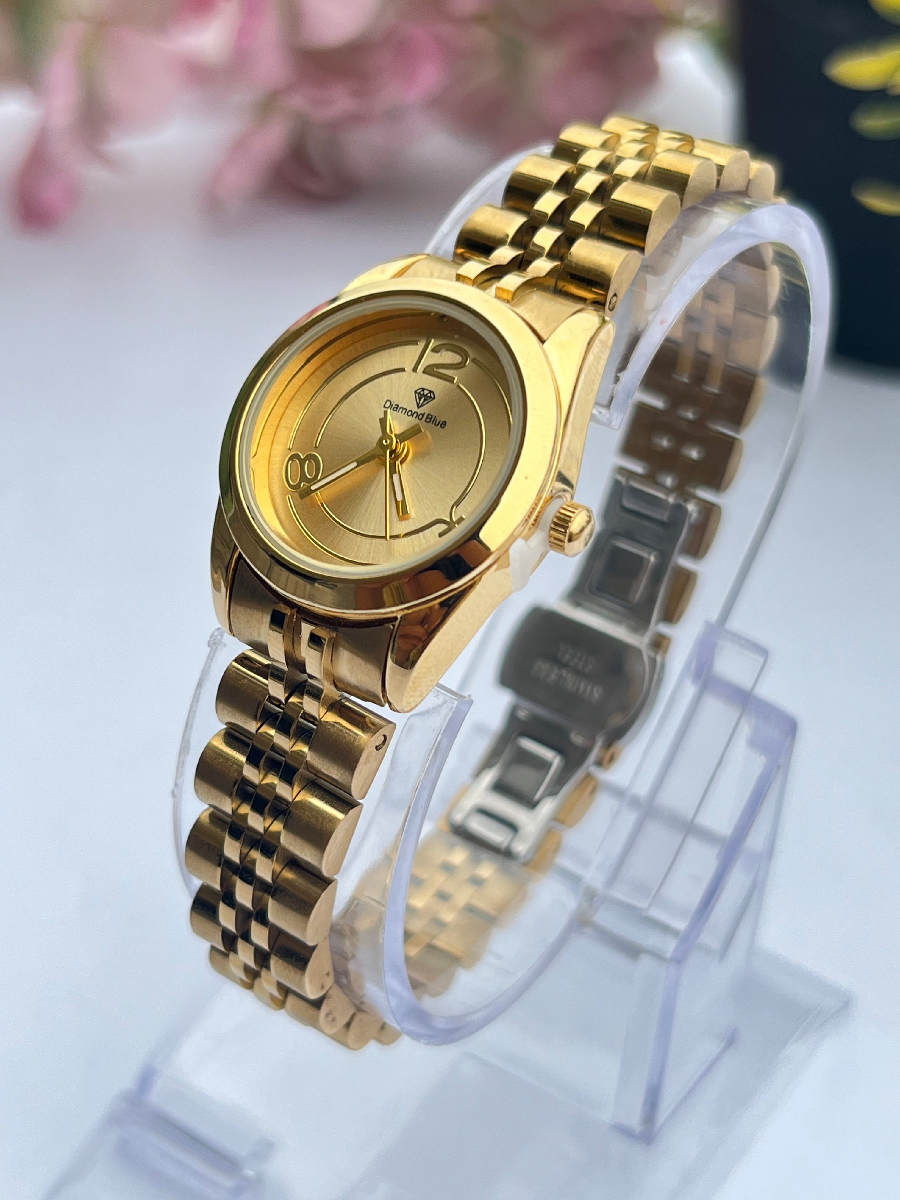 ORIGINAL DIAMOND GOLDEN CHAIN GOLDEN DIAL WATCH