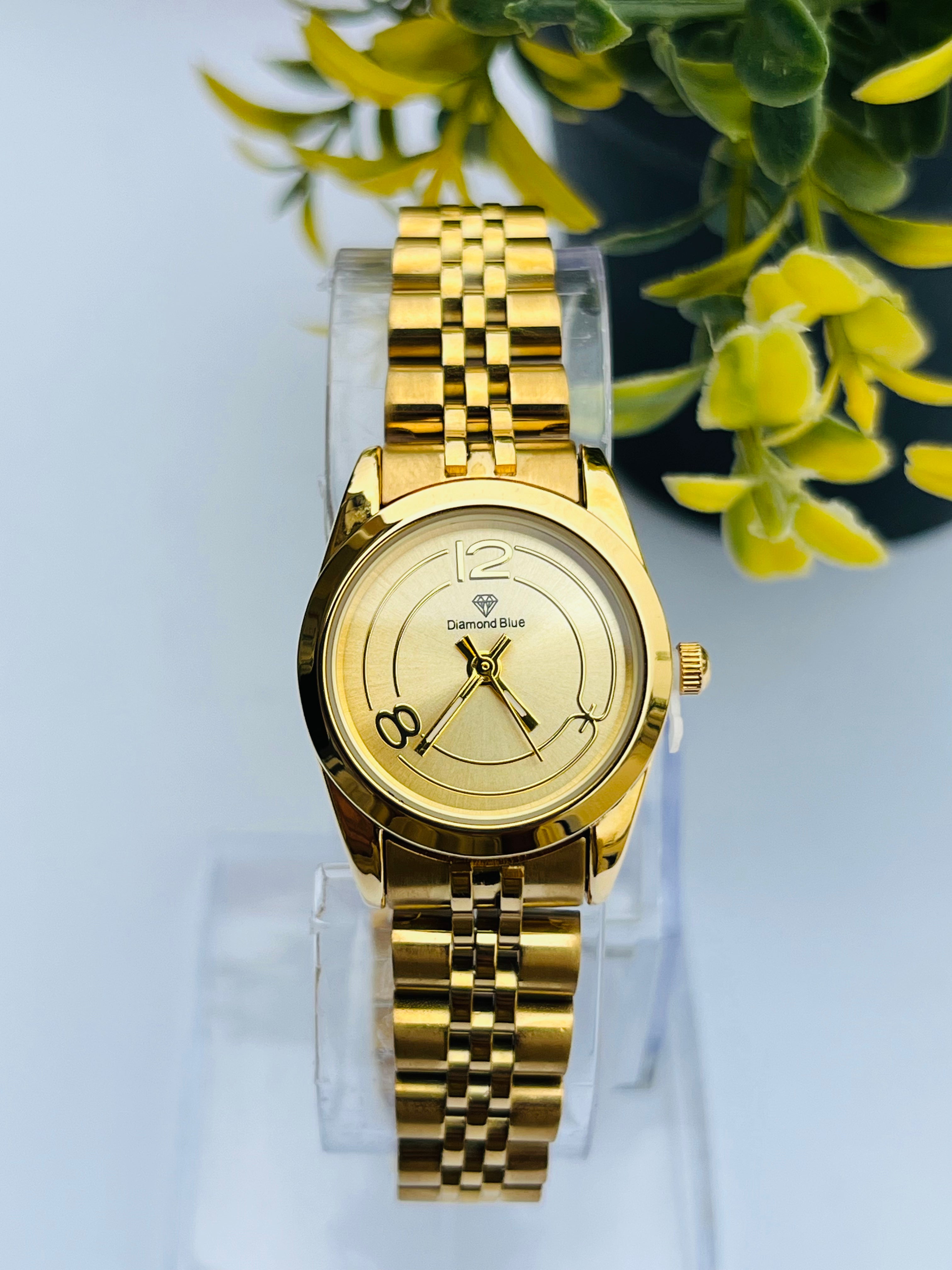 ORIGINAL DIAMOND GOLDEN CHAIN GOLDEN DIAL WATCH