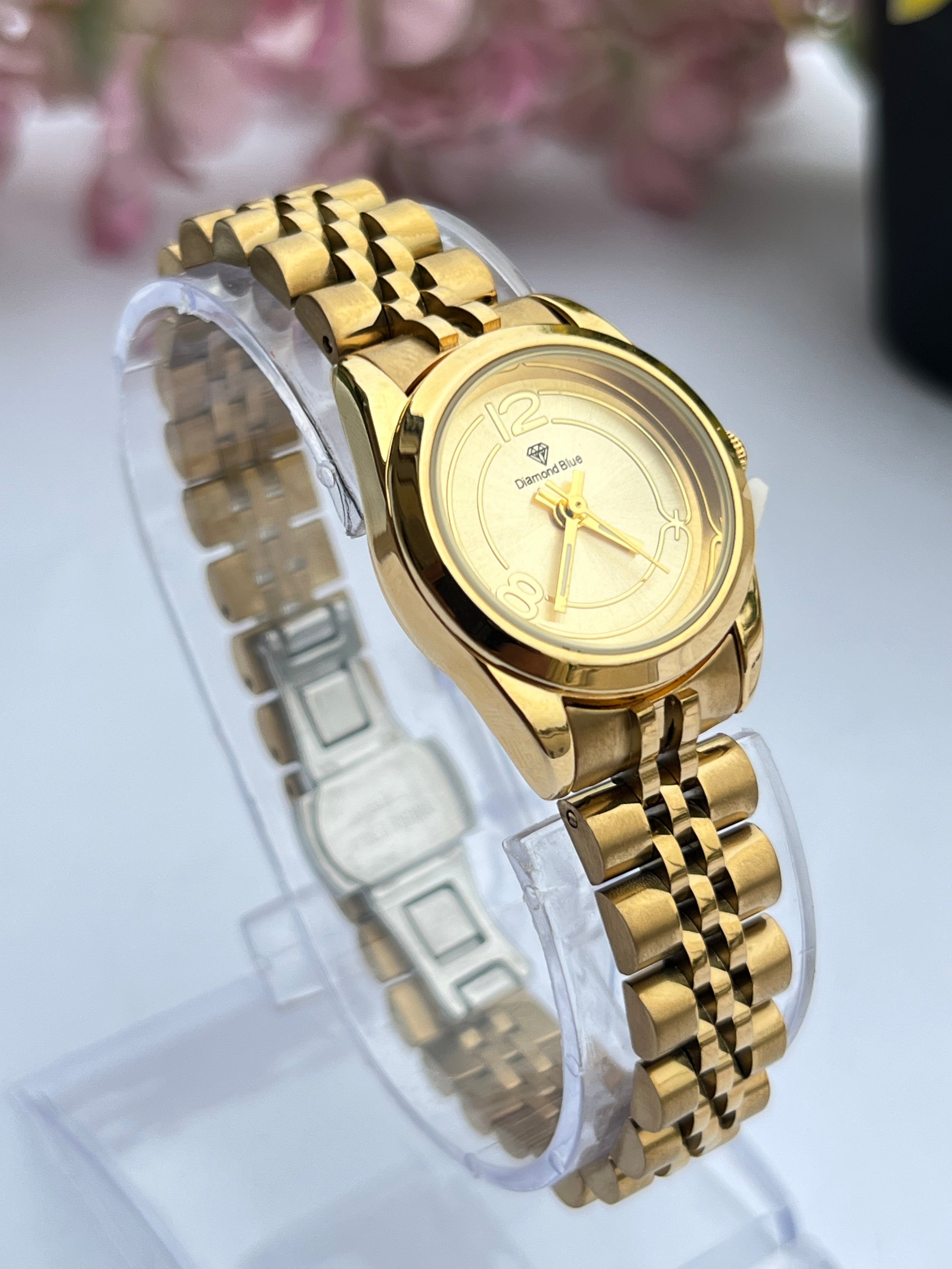 ORIGINAL DIAMOND GOLDEN CHAIN GOLDEN DIAL WATCH