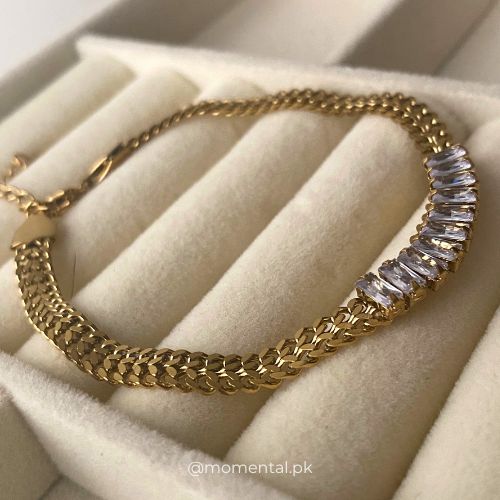 18K-GOLD PLATED TENNIS CHAIN BRACELET